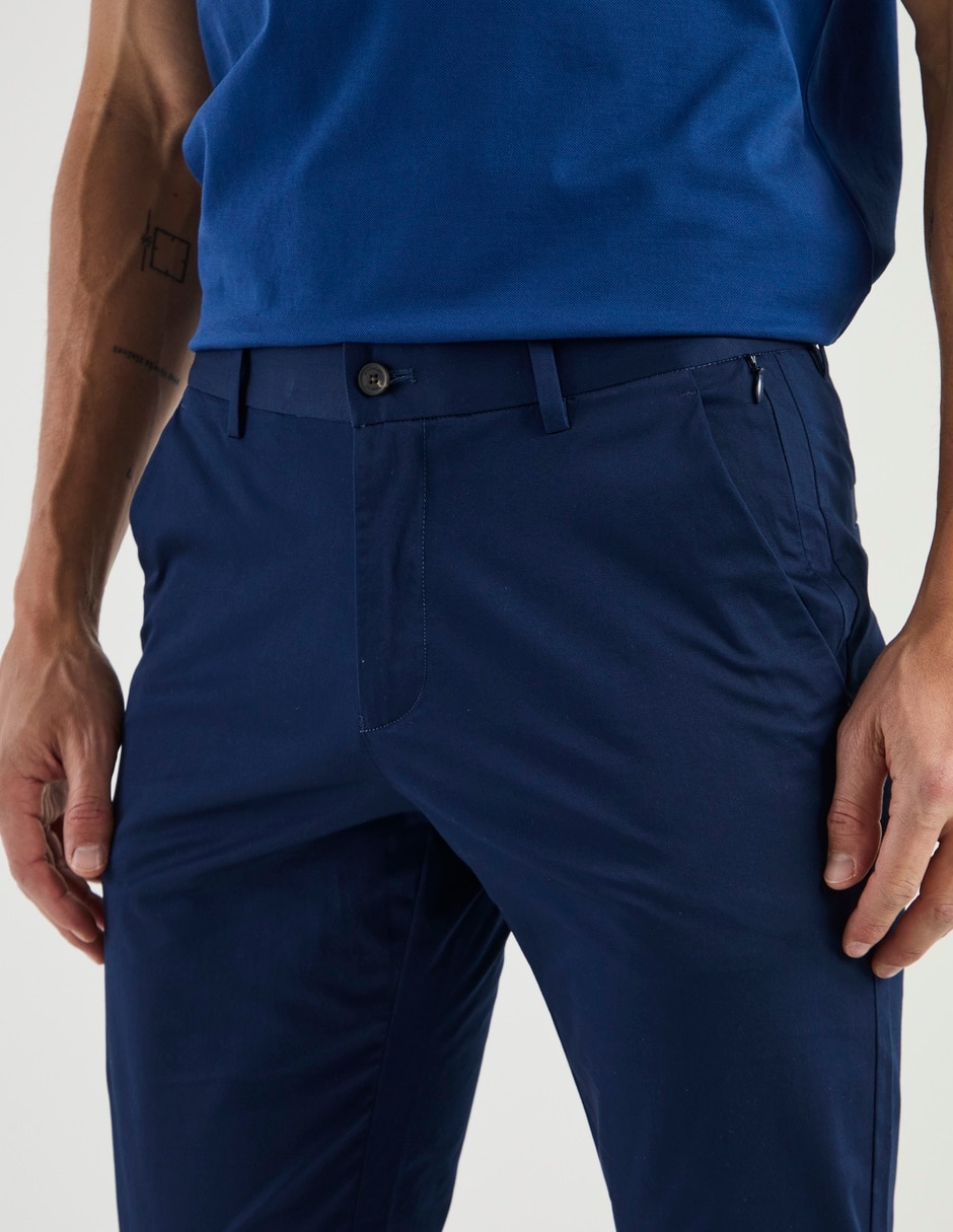 Pantalón casual chino slim de algodón para hombre 5