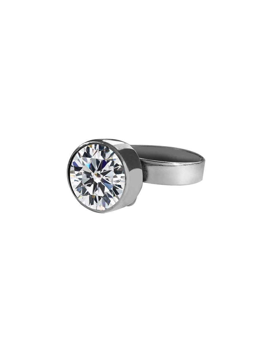 Anillo circular P 925 de plata zirconia brillante