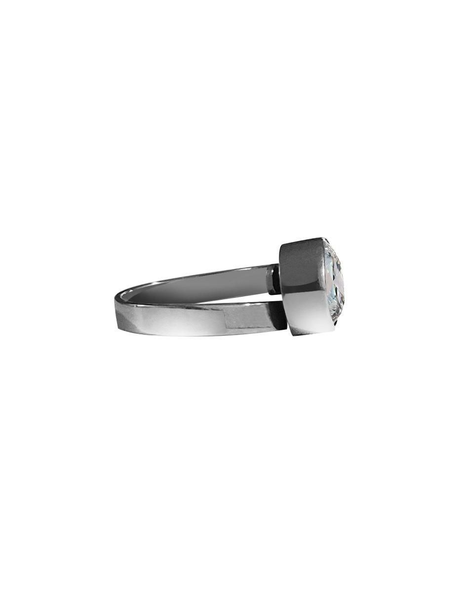 Anillo circular P 925 de plata zirconia brillante 2
