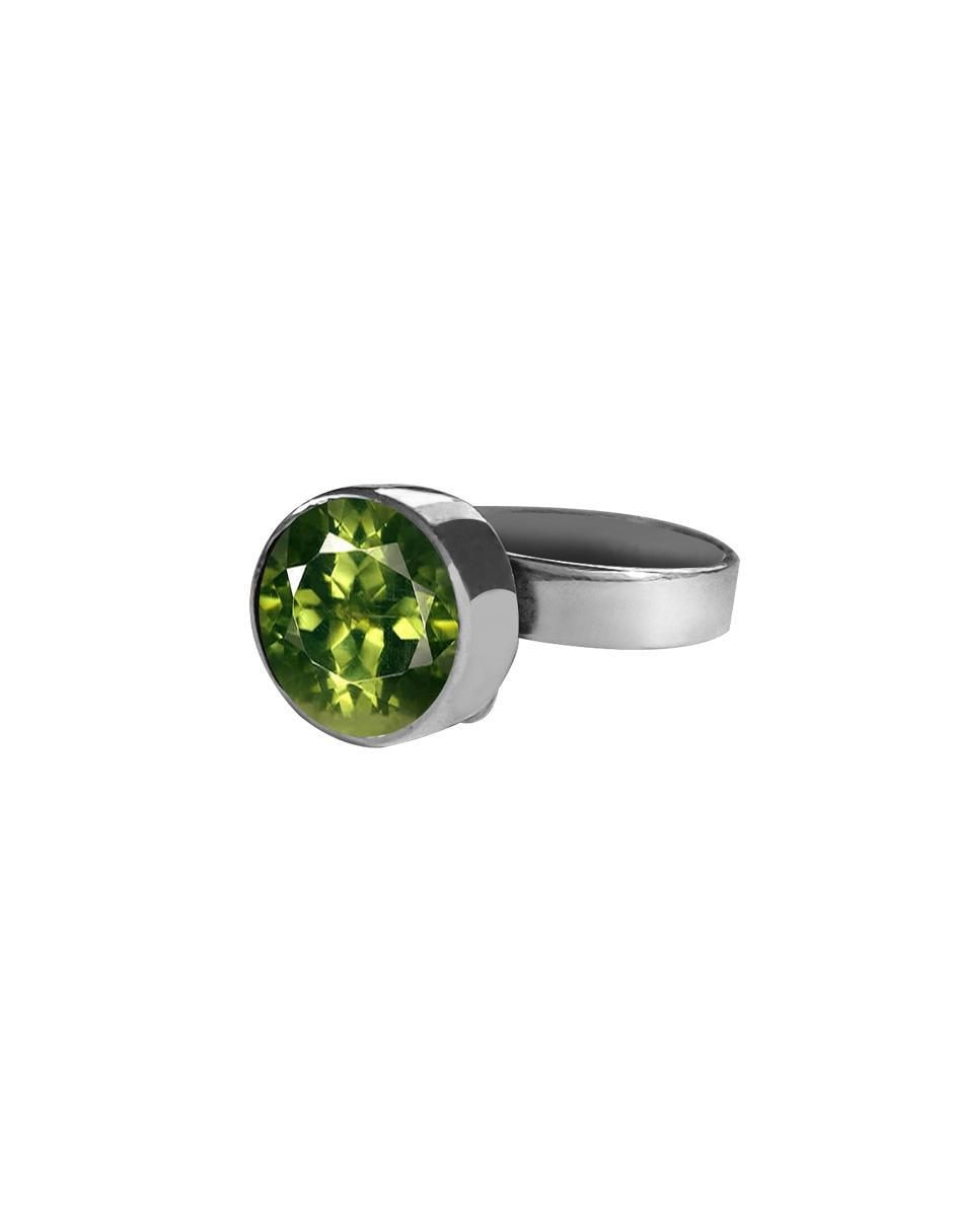 Anillo circular P 925 de plata zirconia brillante