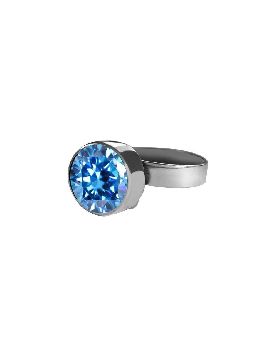 Anillo circular P 925 de plata zirconia brillante