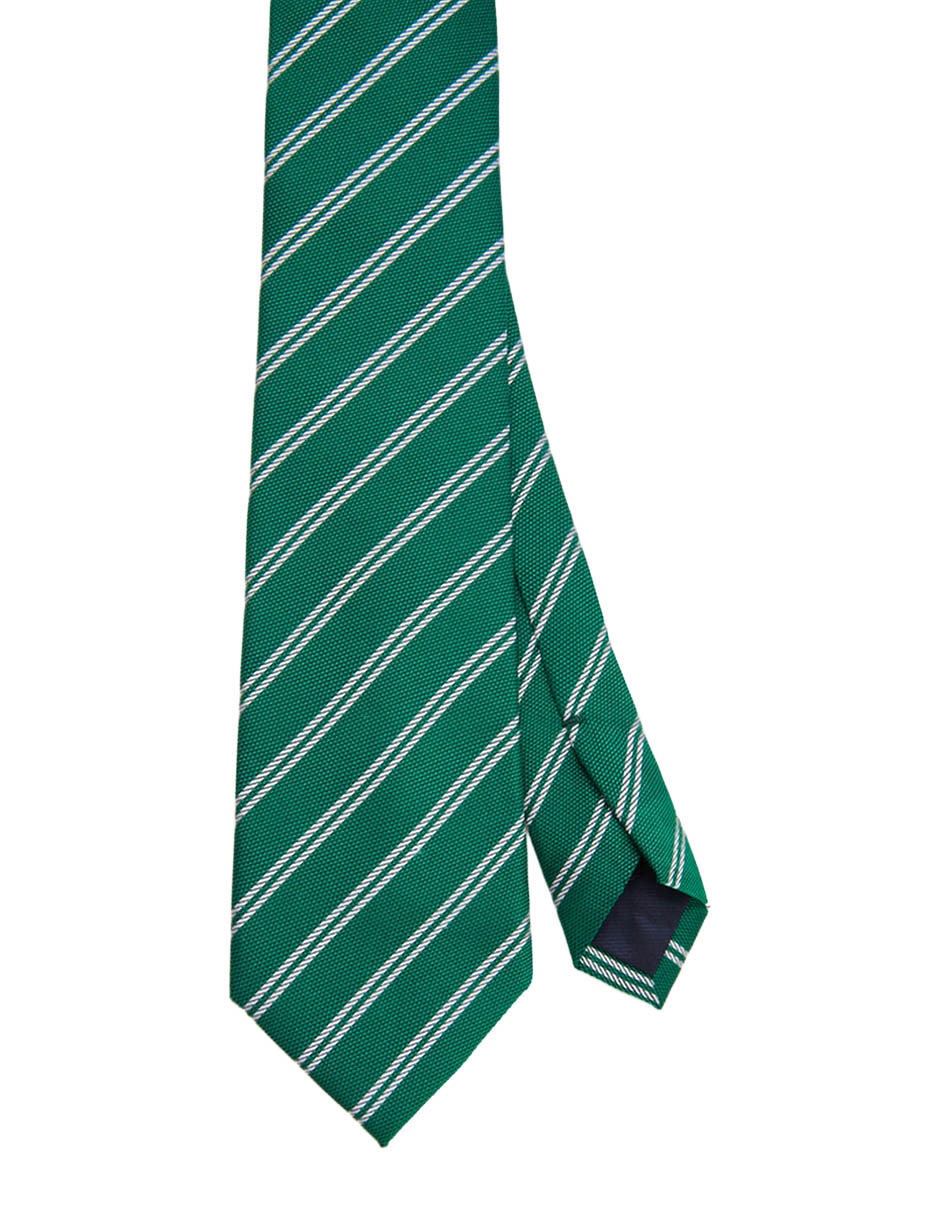 Corbata regular de seda estampado a rayas para hombre