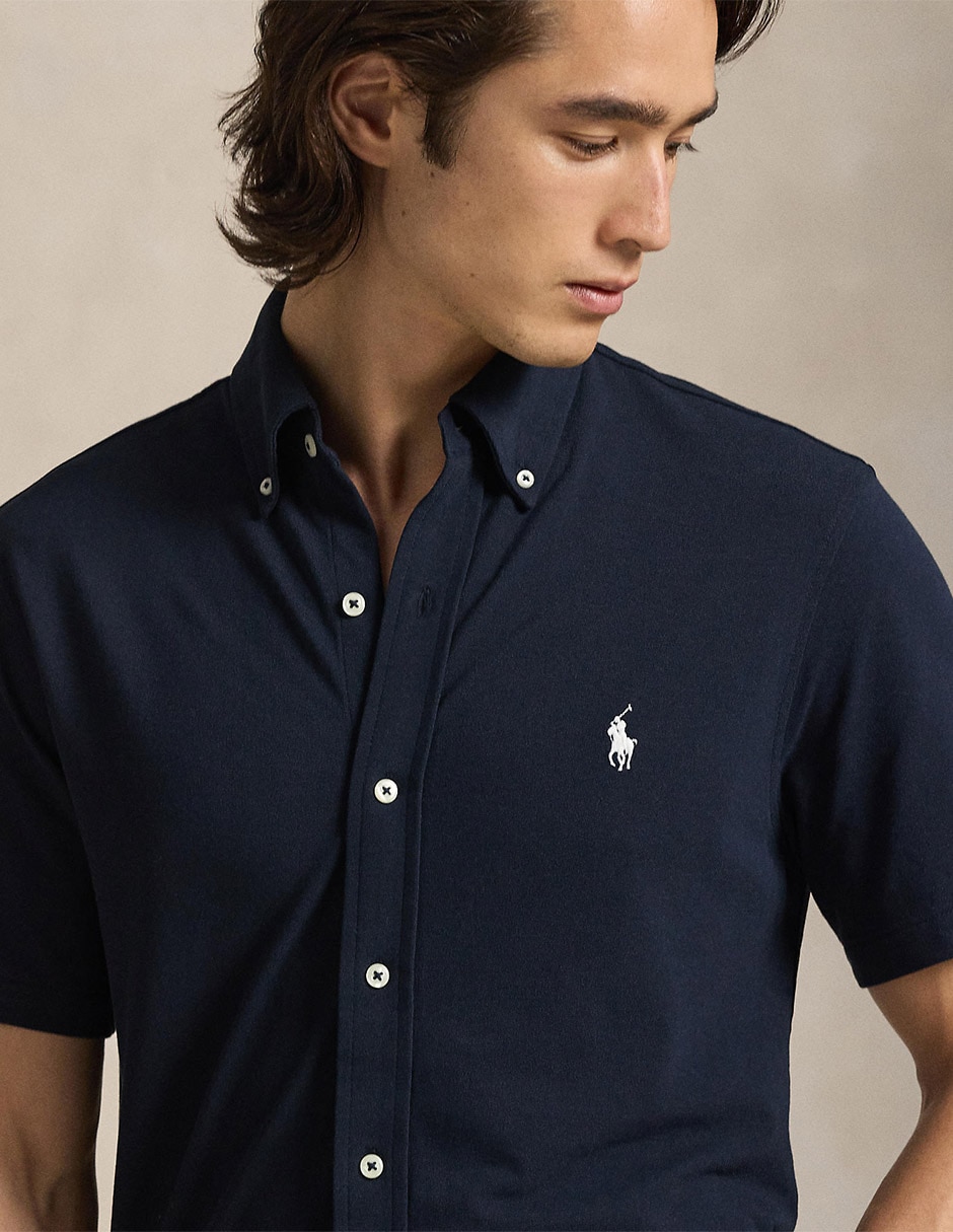 Camisa business casual de algodón manga corta para hombre 4
