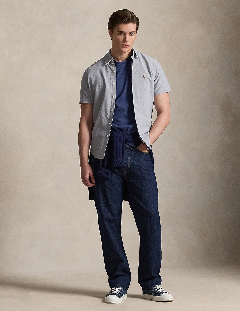 Sobrecamisa casual Polo Ralph Lauren de algodón manga corta para hombre 3