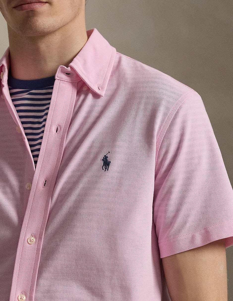 Sobrecamisa casual de algodón manga corta para hombre 4
