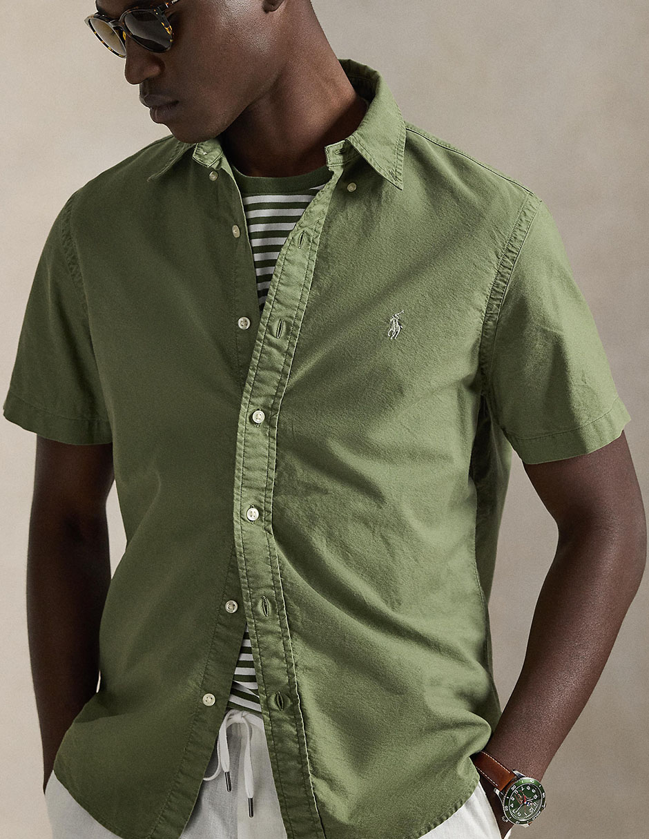 Camisa casual de algodón manga corta para hombre 4