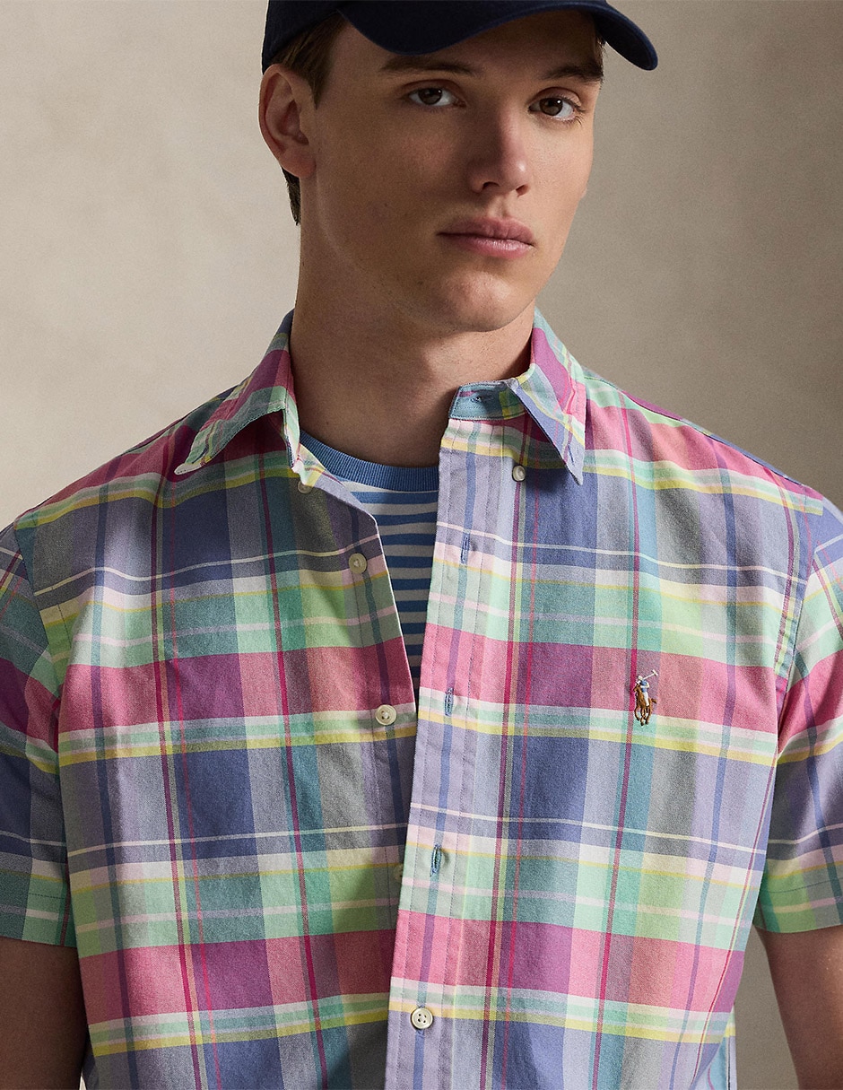 Camisa casual de algodón manga corta para hombre 4
