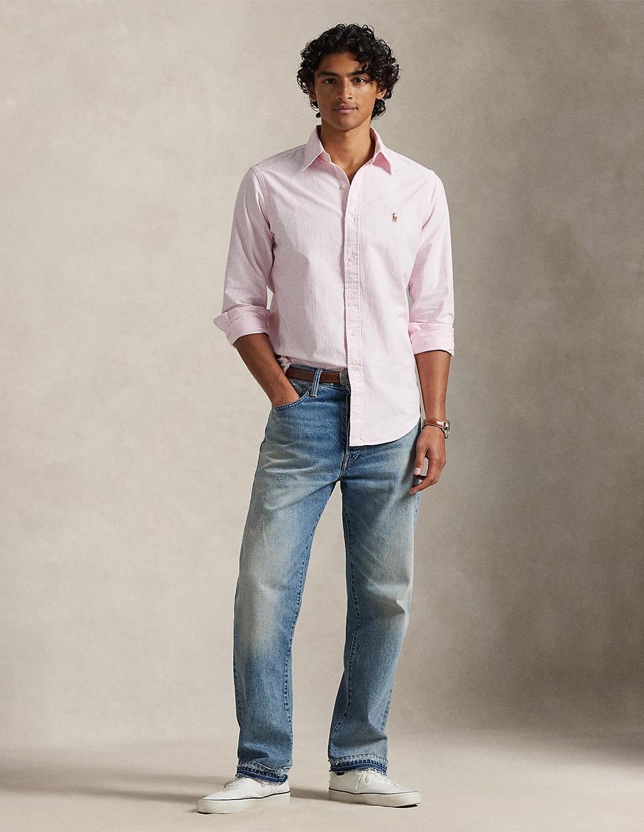 Camisa business casual de algodón manga larga para hombre 3