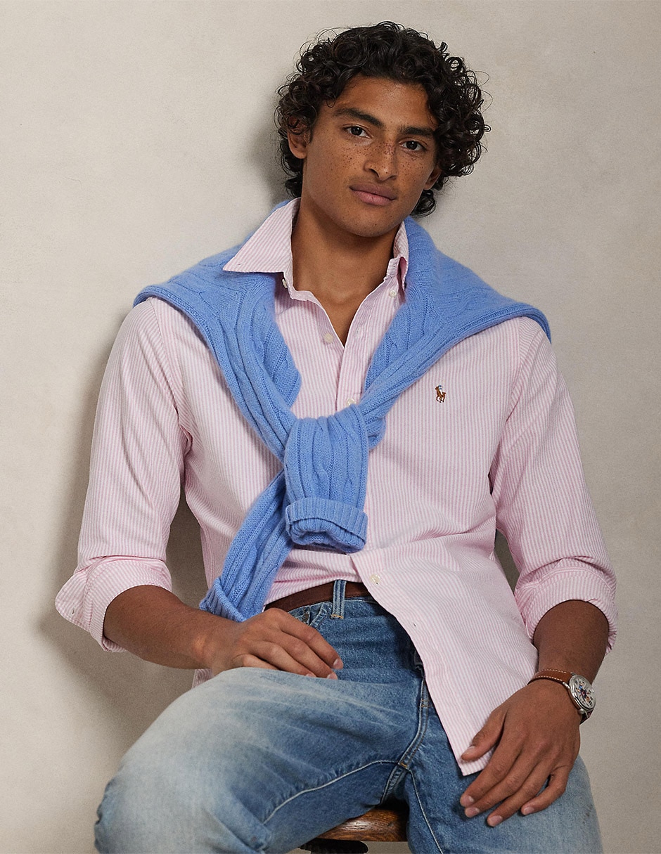 Camisa business casual de algodón manga larga para hombre 5