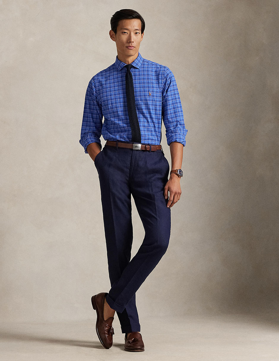 Camisa business casual de algodón manga larga para hombre 3