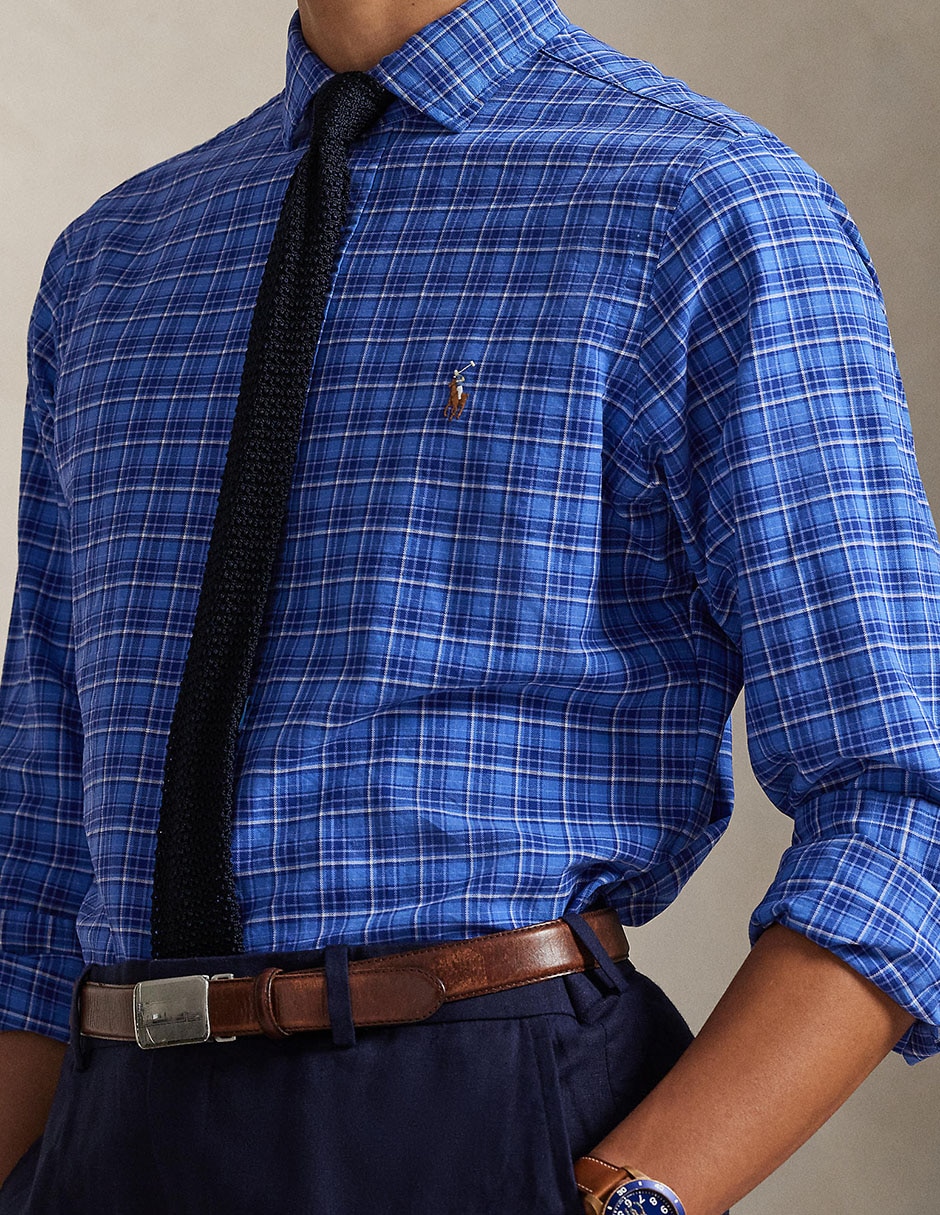 Camisa business casual de algodón manga larga para hombre 4