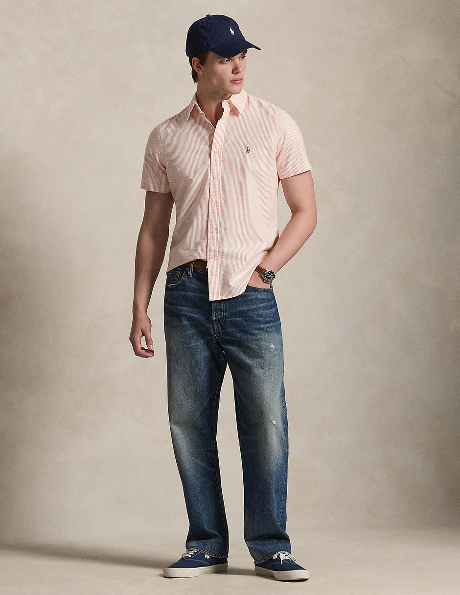 Camisa business casual de algodón manga corta para hombre 3