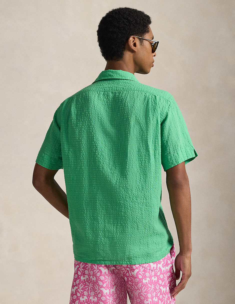 Camisa casual de lino manga corta para hombre 2