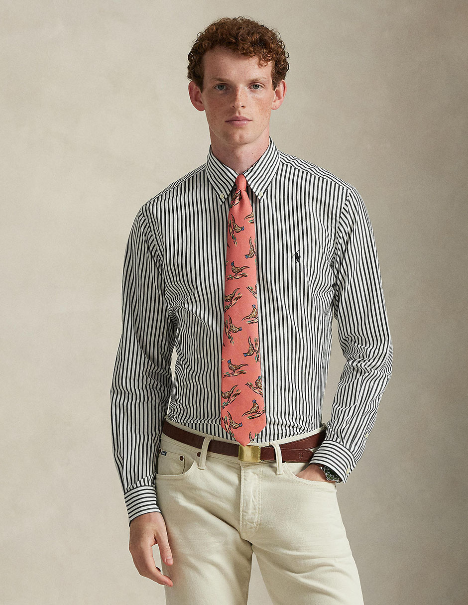 Camisa business casual de algodón manga larga para hombre