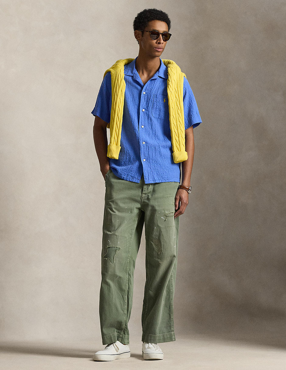 Camisa casual manga al codo para hombre 3
