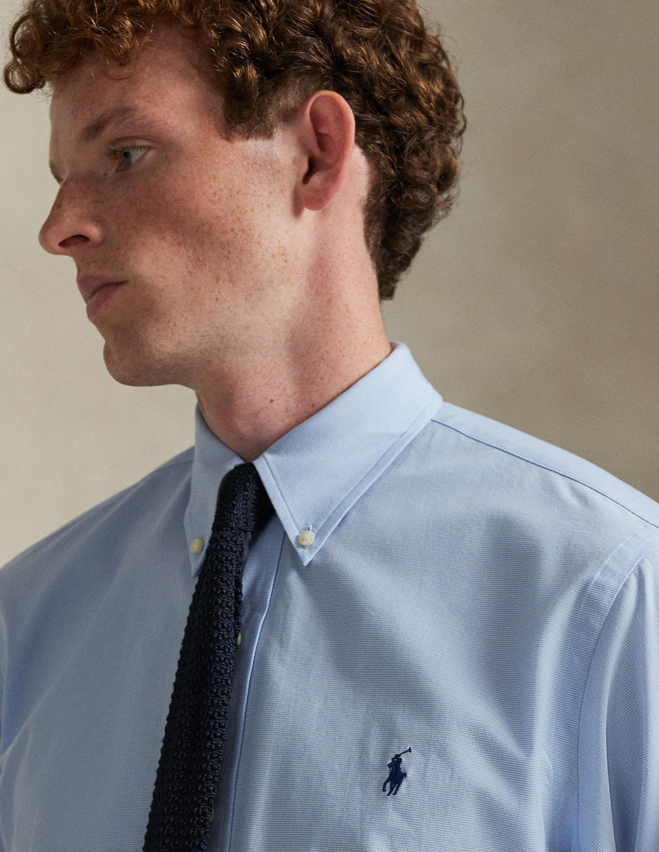 Camisa business casual de algodón manga larga para hombre 4