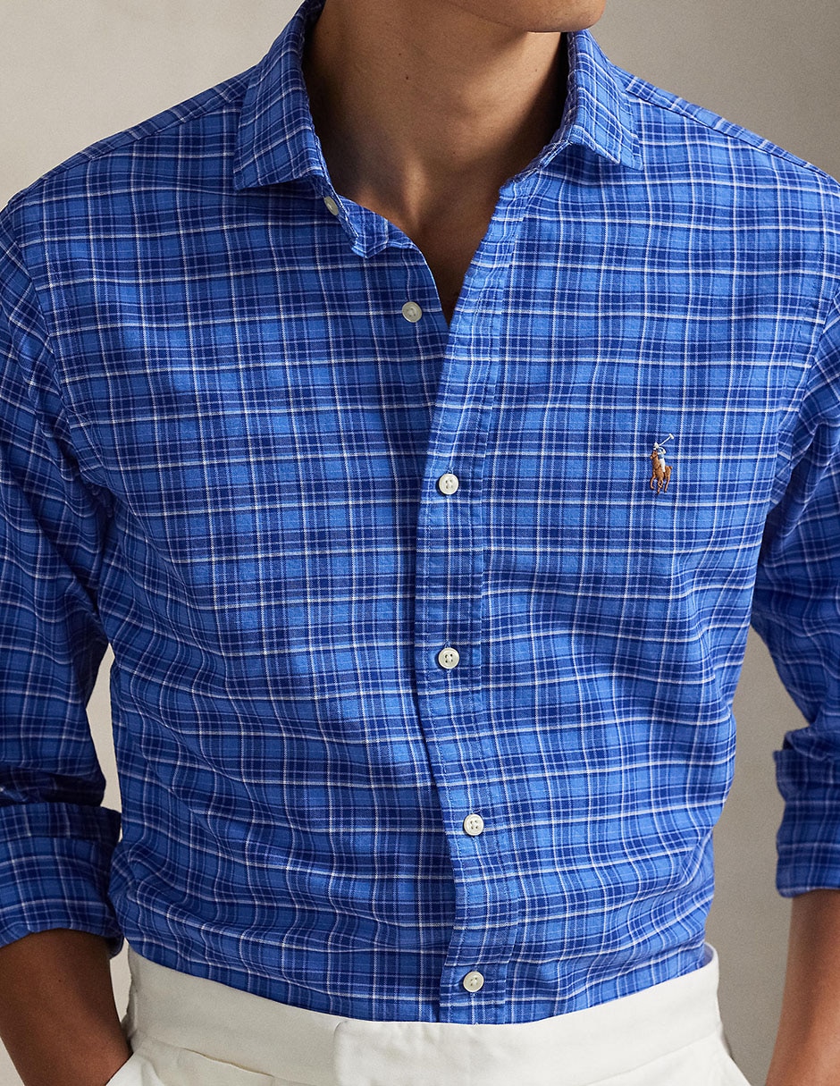 Camisa business casual de algodón manga larga para hombre 4