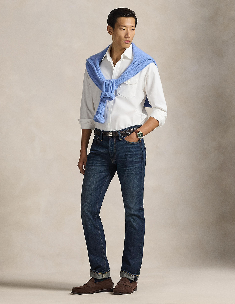 Pantalón slim de algodón para hombre 4