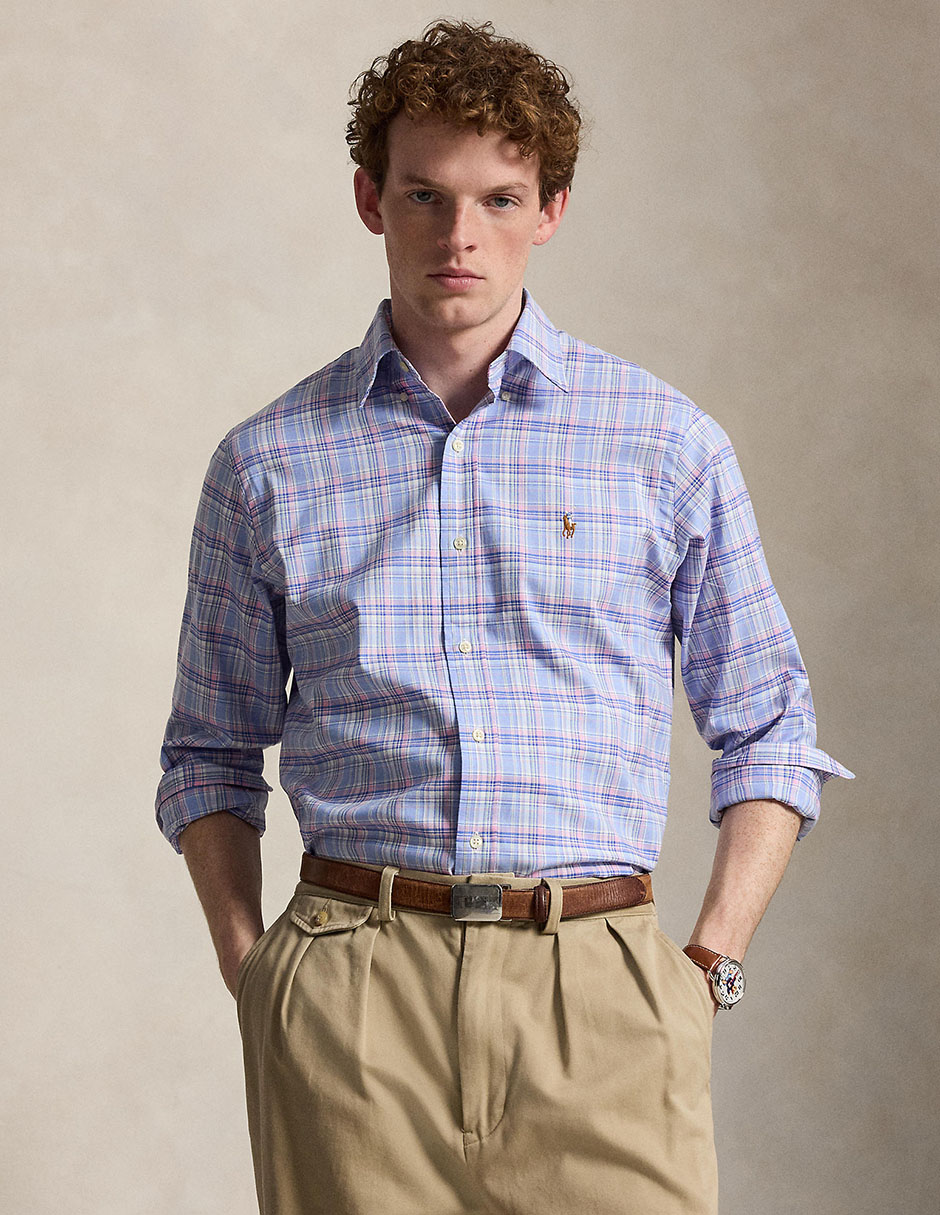 Camisa business casual de algodón manga larga para hombre Camisa business casual de algodón manga larga para hombre