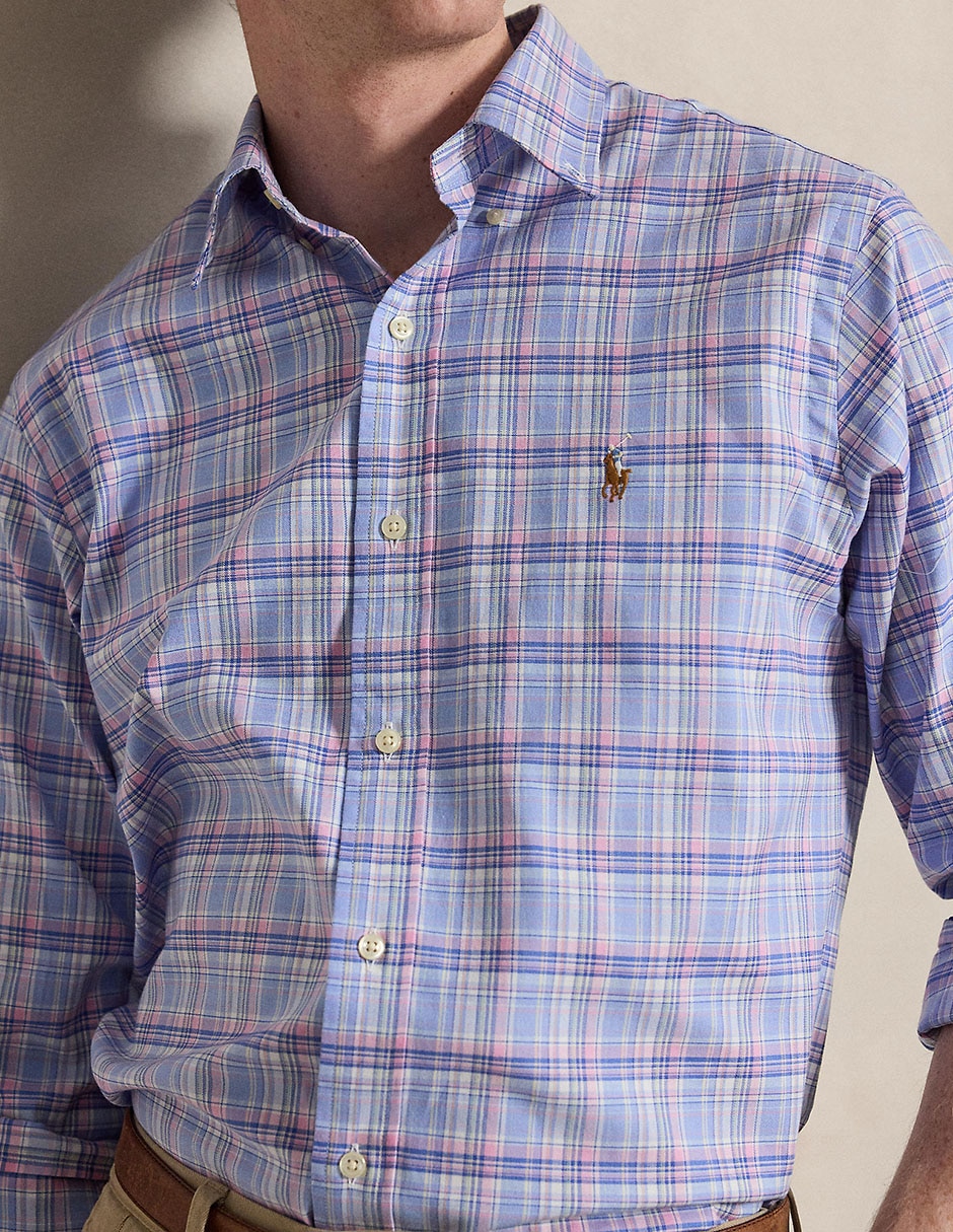 Camisa business casual de algodón manga larga para hombre 4