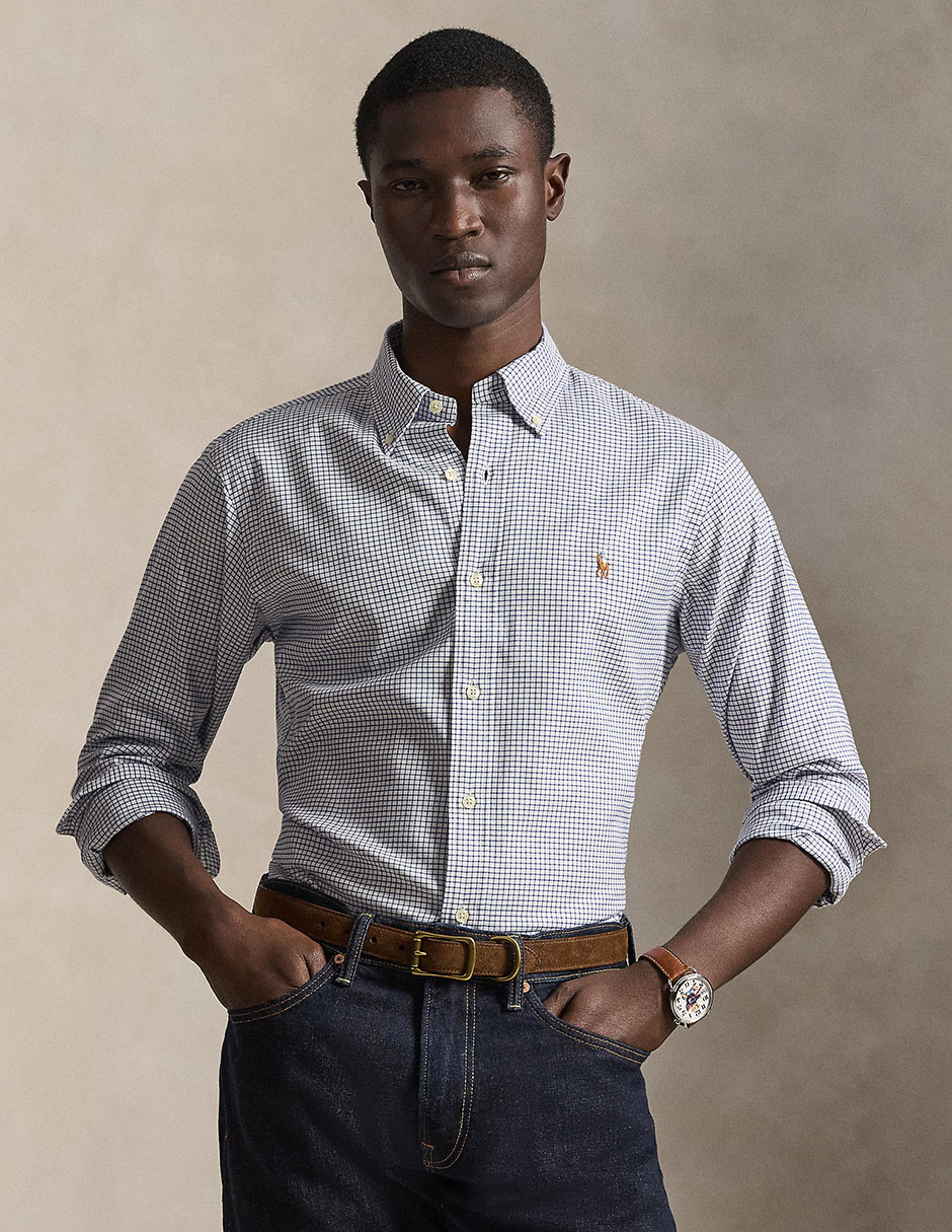 Camisa business casual de algodón manga larga para hombre Camisa business casual de algodón manga larga para hombre