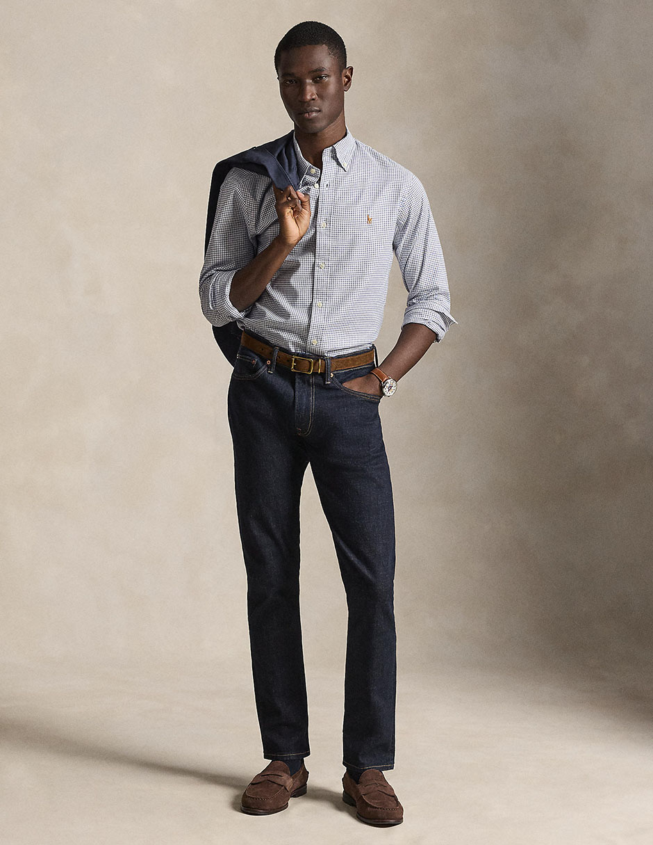 Camisa business casual de algodón manga larga para hombre 3