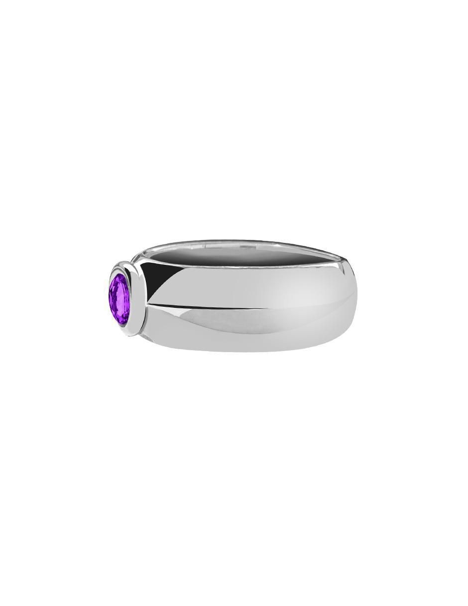 Anillo oval Enrique Garcia P 925 de plata amatista brillante 2
