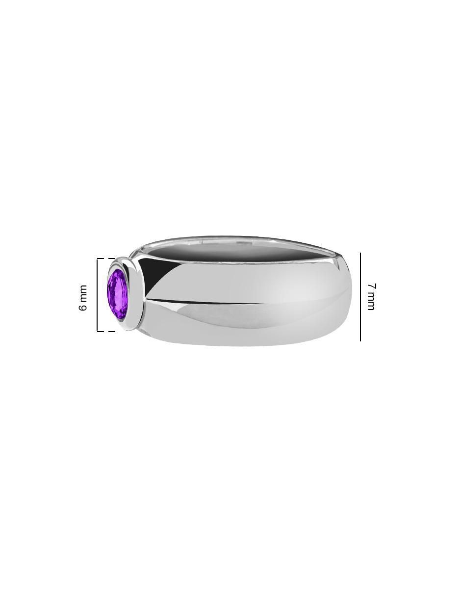 Anillo oval Enrique Garcia P 925 de plata amatista brillante 3
