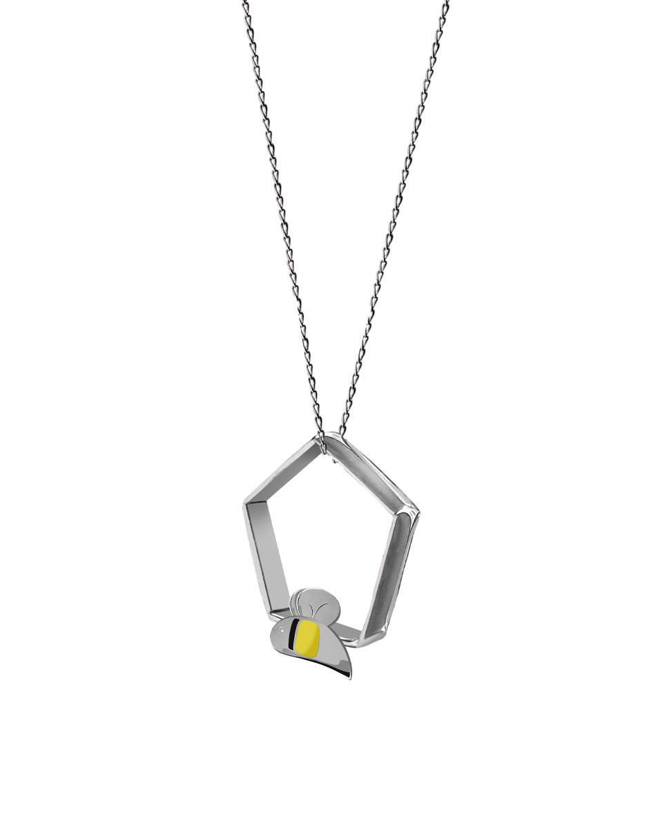 Collar de abeja de plata p 925 Collar de abeja de plata p 925
