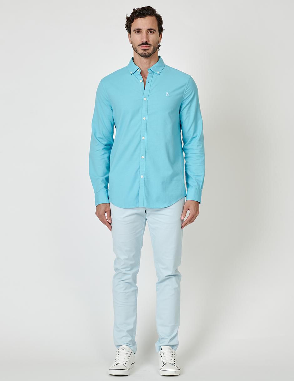 Camisa casual manga larga para hombre 4
