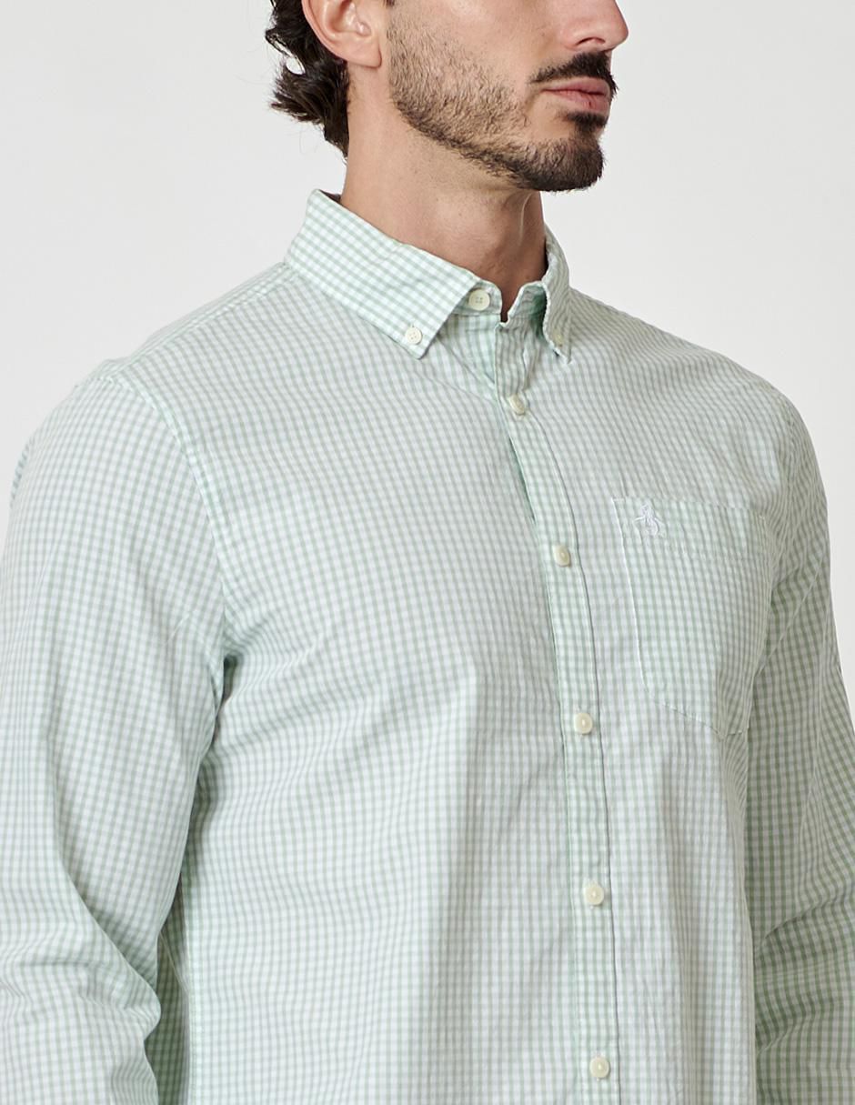 Camisa casual de algodón manga larga para hombre 2