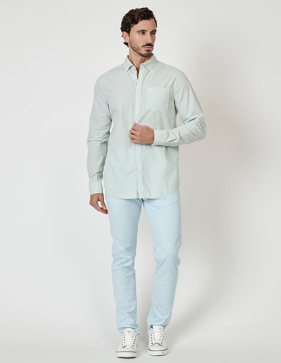 Camisa casual de algodón manga larga para hombre 4