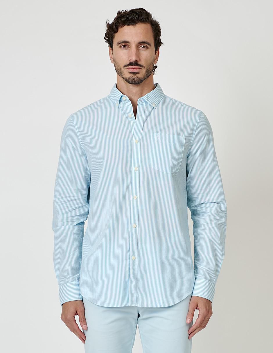 Camisa casual de algodón manga larga para hombre