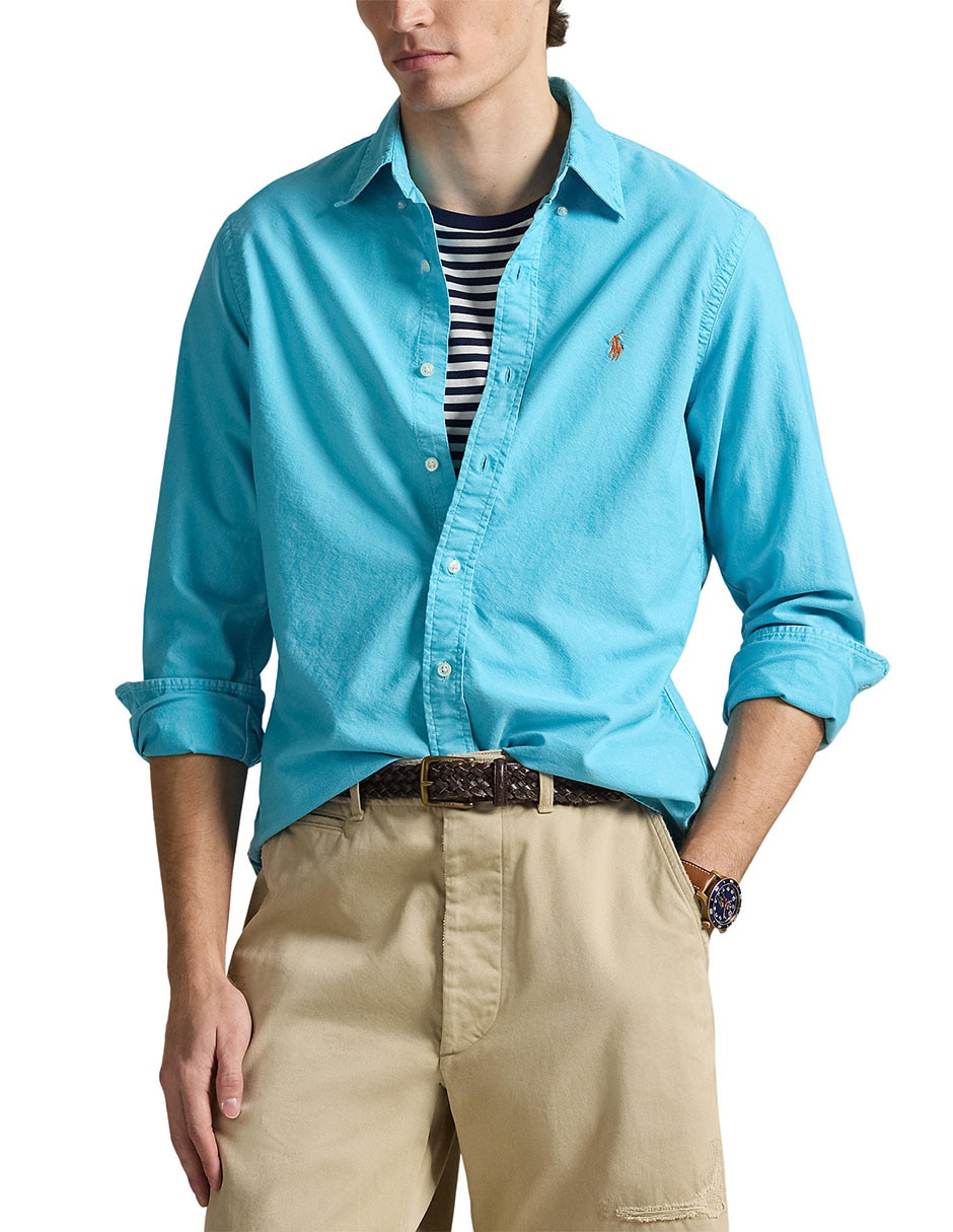 Camisa business casual de algodón manga larga para hombre 4
