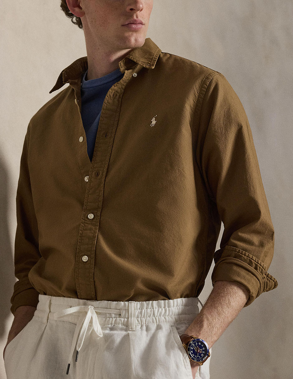 Camisa casual de algodón manga larga para hombre 5