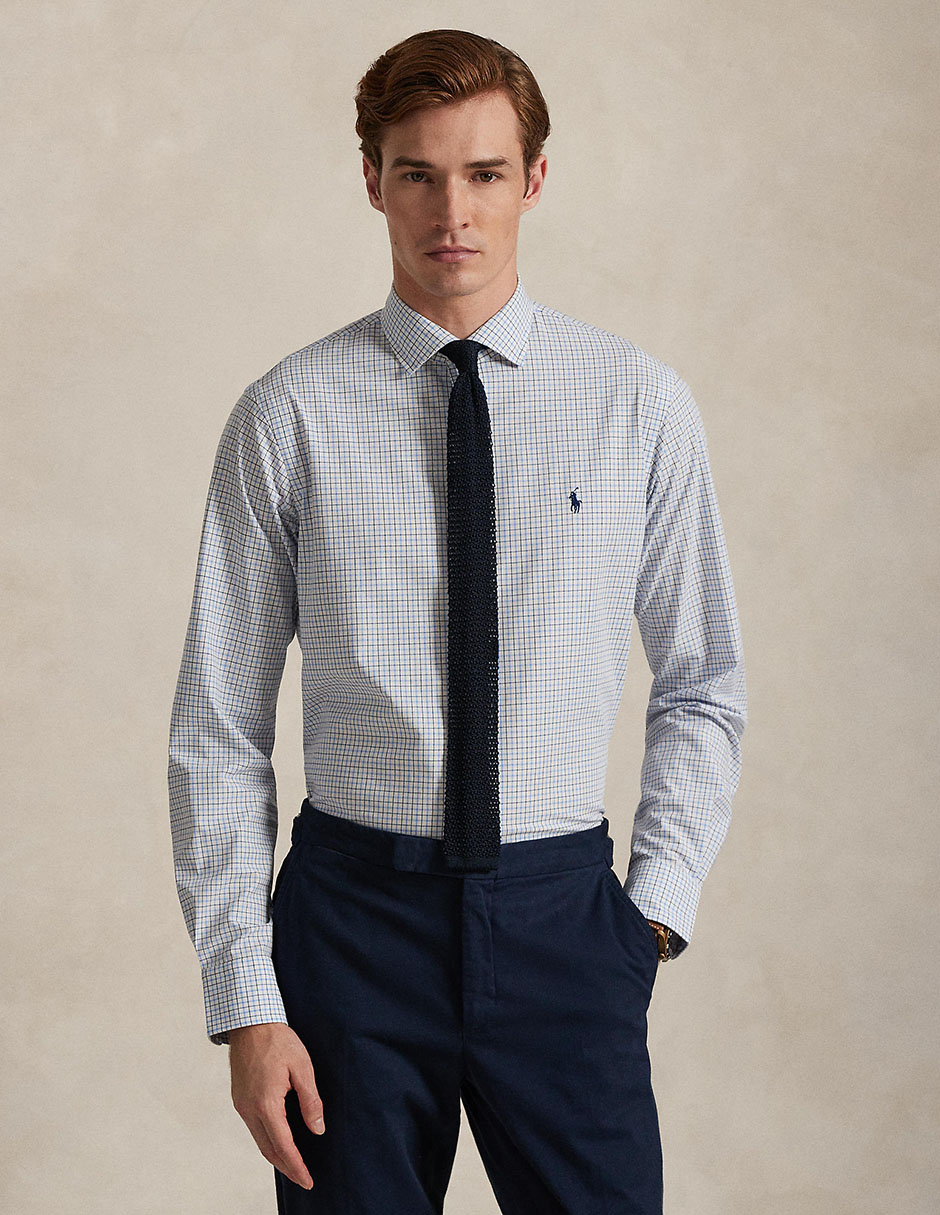 Camisa business casual de algodón manga larga para hombre