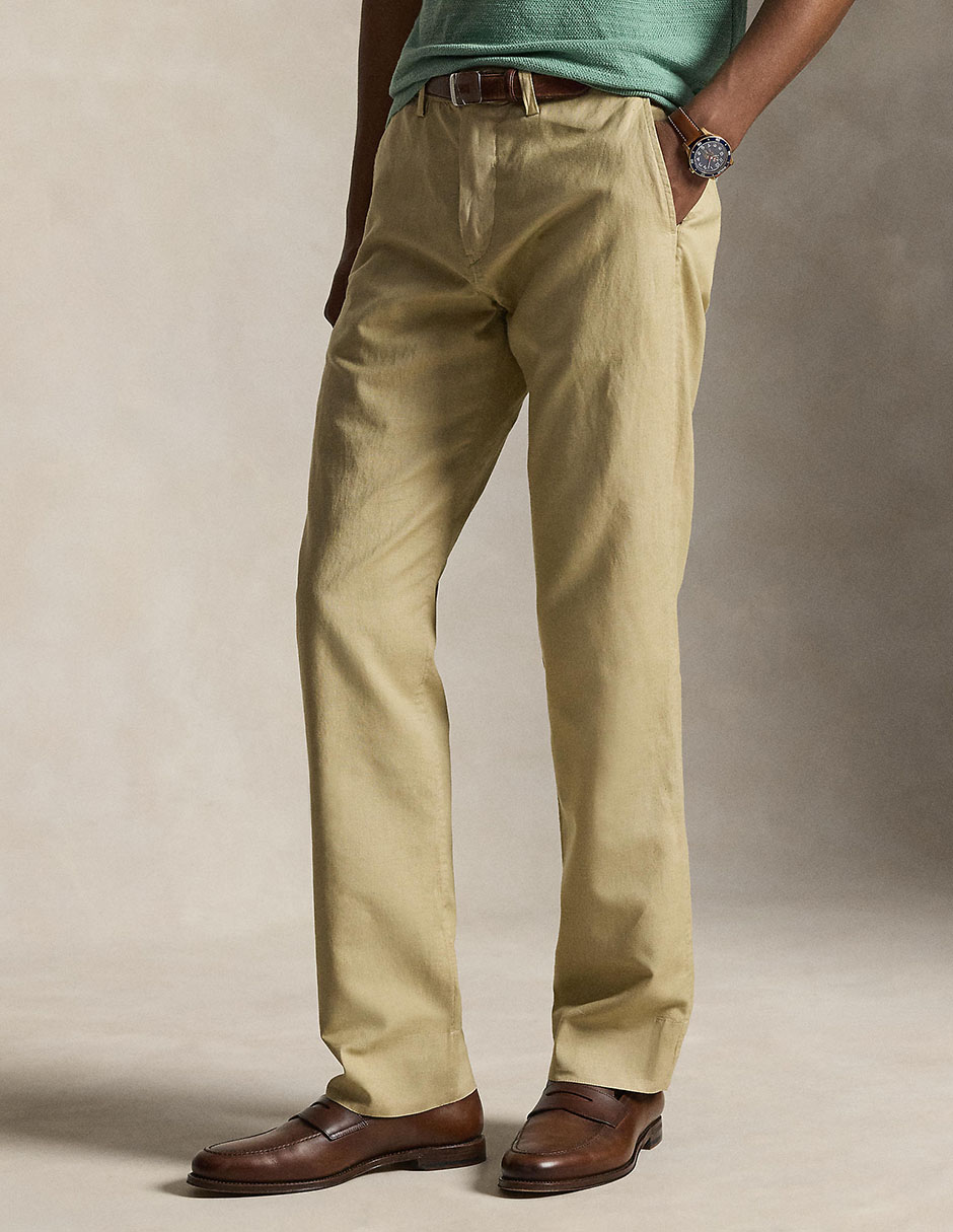 Pantalón business casual straight de lino para hombre