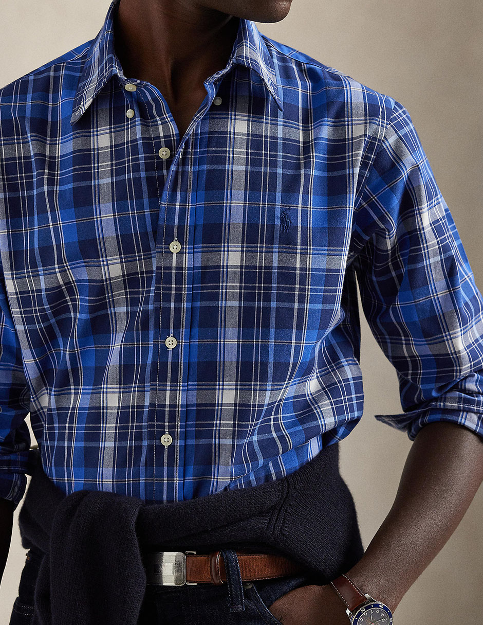 Camisa casual manga larga para hombre 4