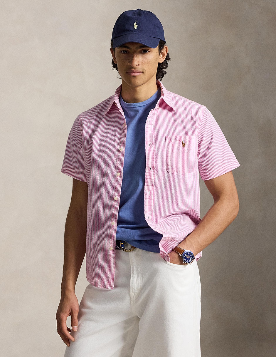 Sobrecamisa business casual de algodón manga corta para hombre Sobrecamisa business casual de algodón manga corta para hombre