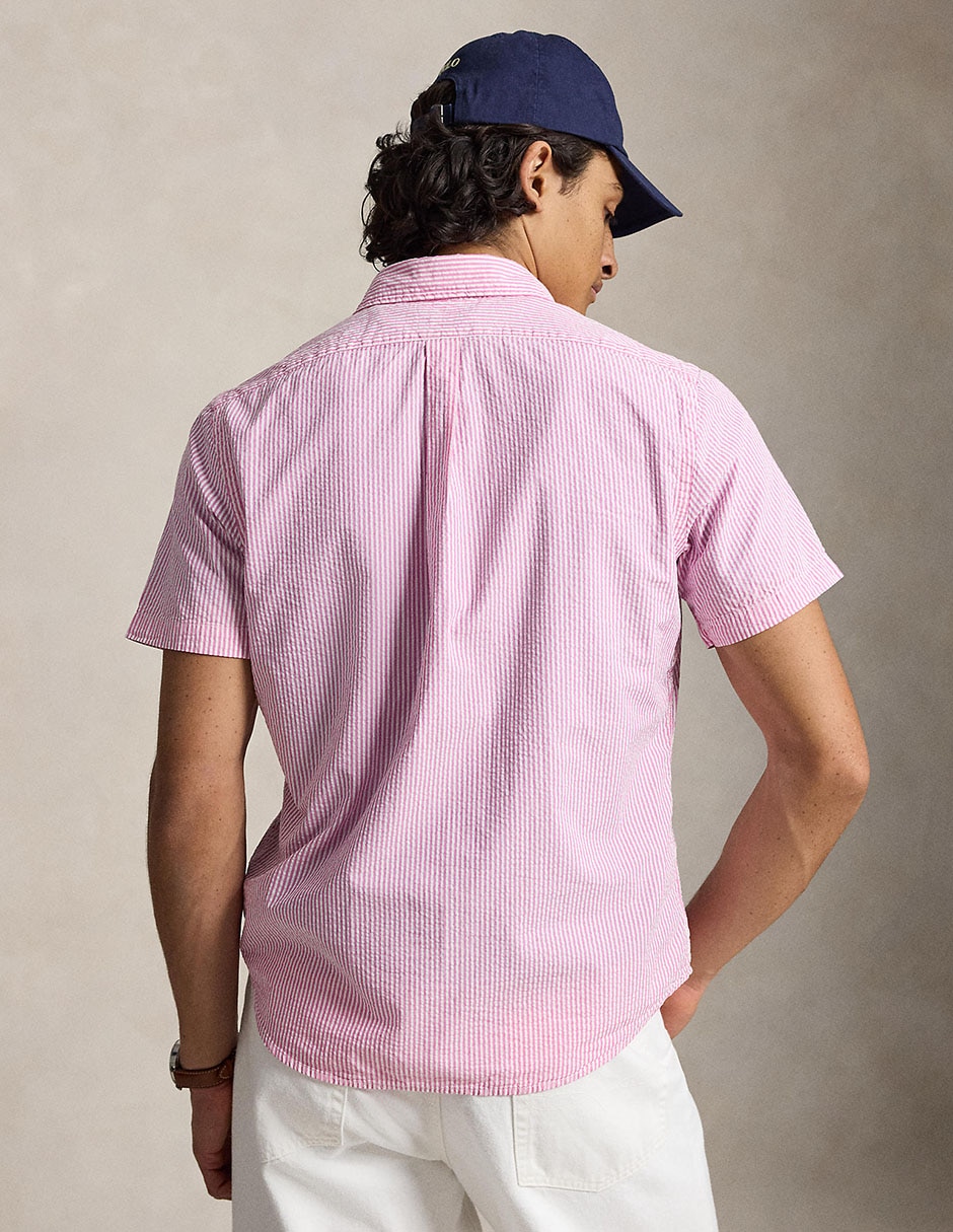 Sobrecamisa business casual de algodón manga corta para hombre 2