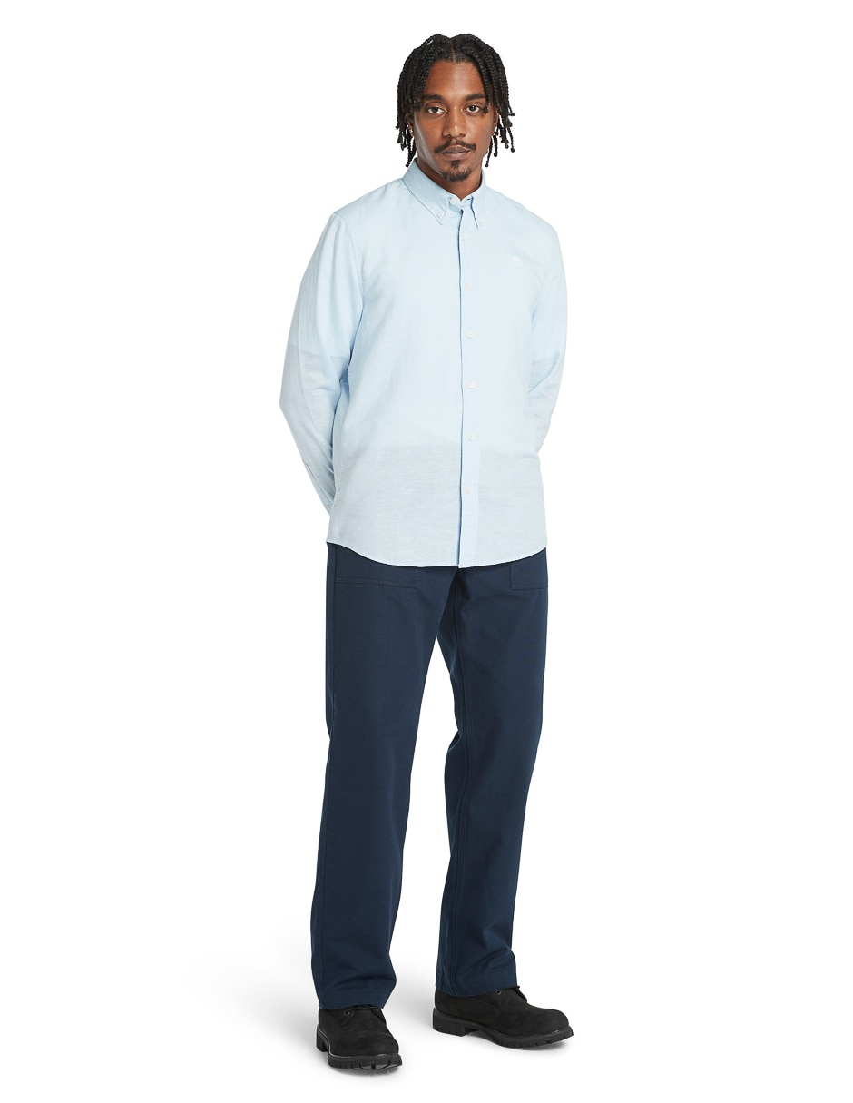 Camisa casual de algodón manga larga para hombre 2