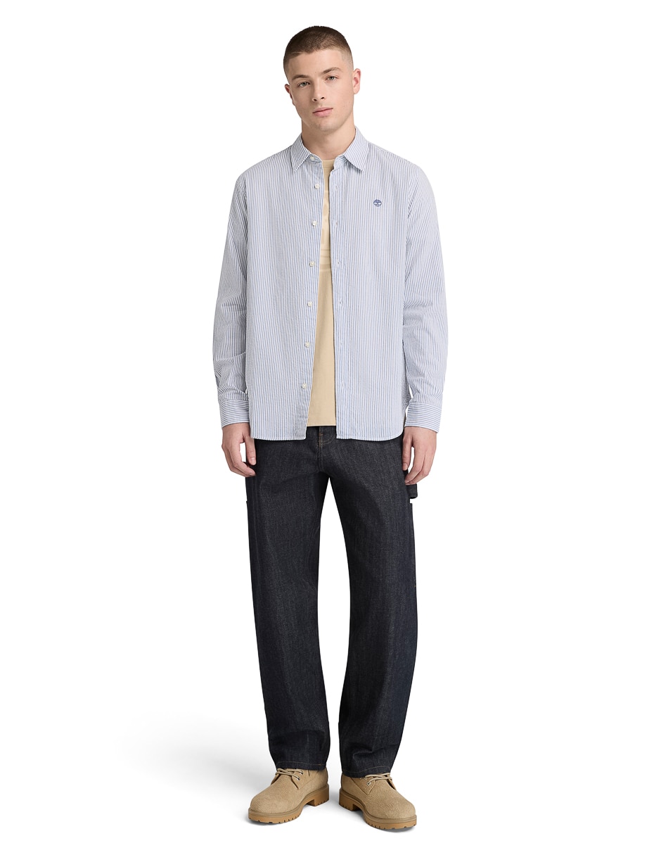 Camisa casual de algodón manga larga para hombre 5