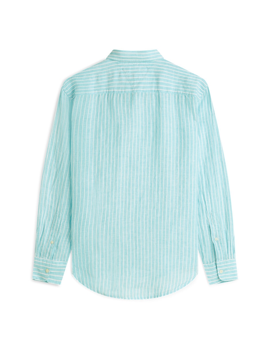 Camisa casual de lino manga larga para hombre 3