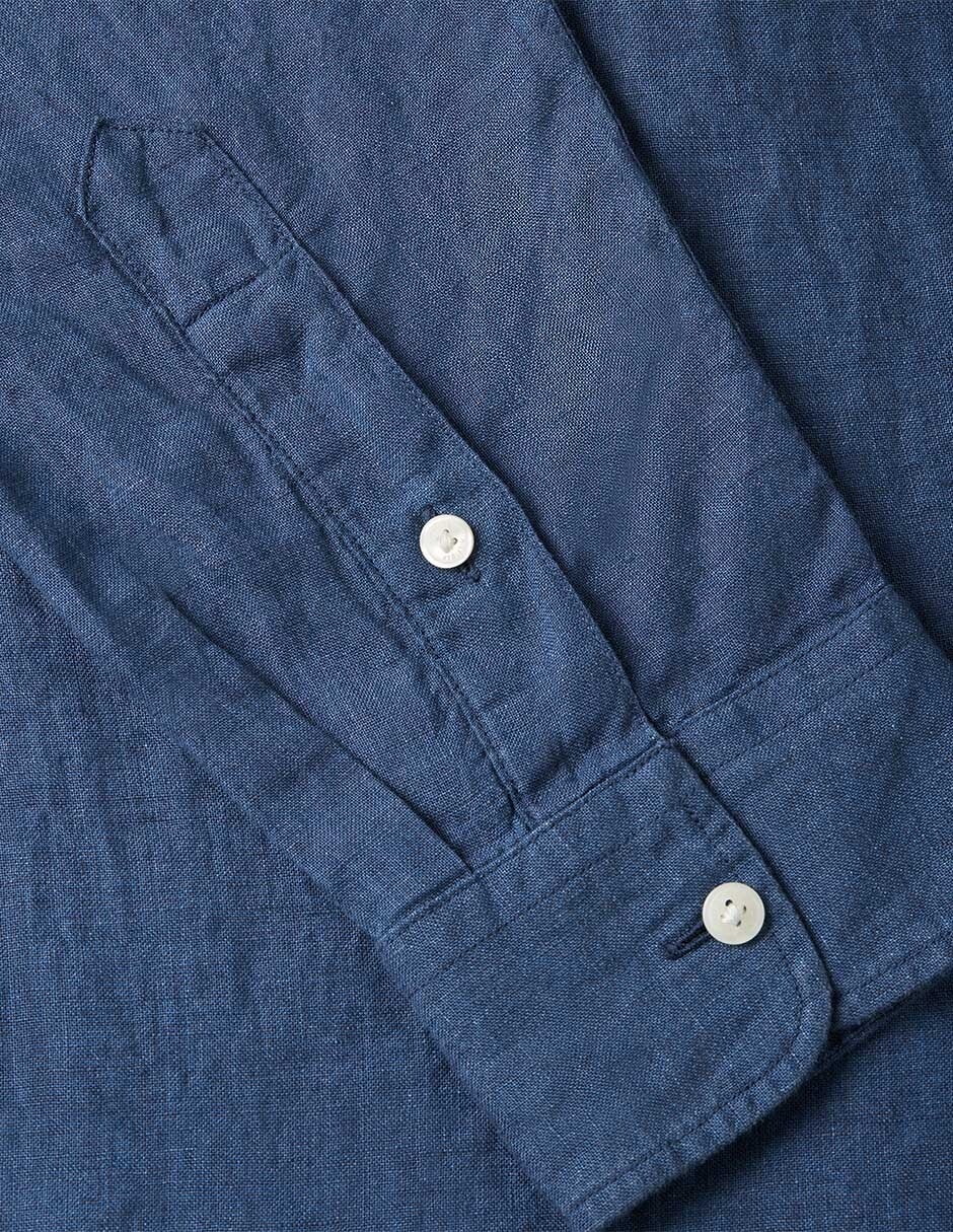 Camisa casual de lino manga larga para hombre 3