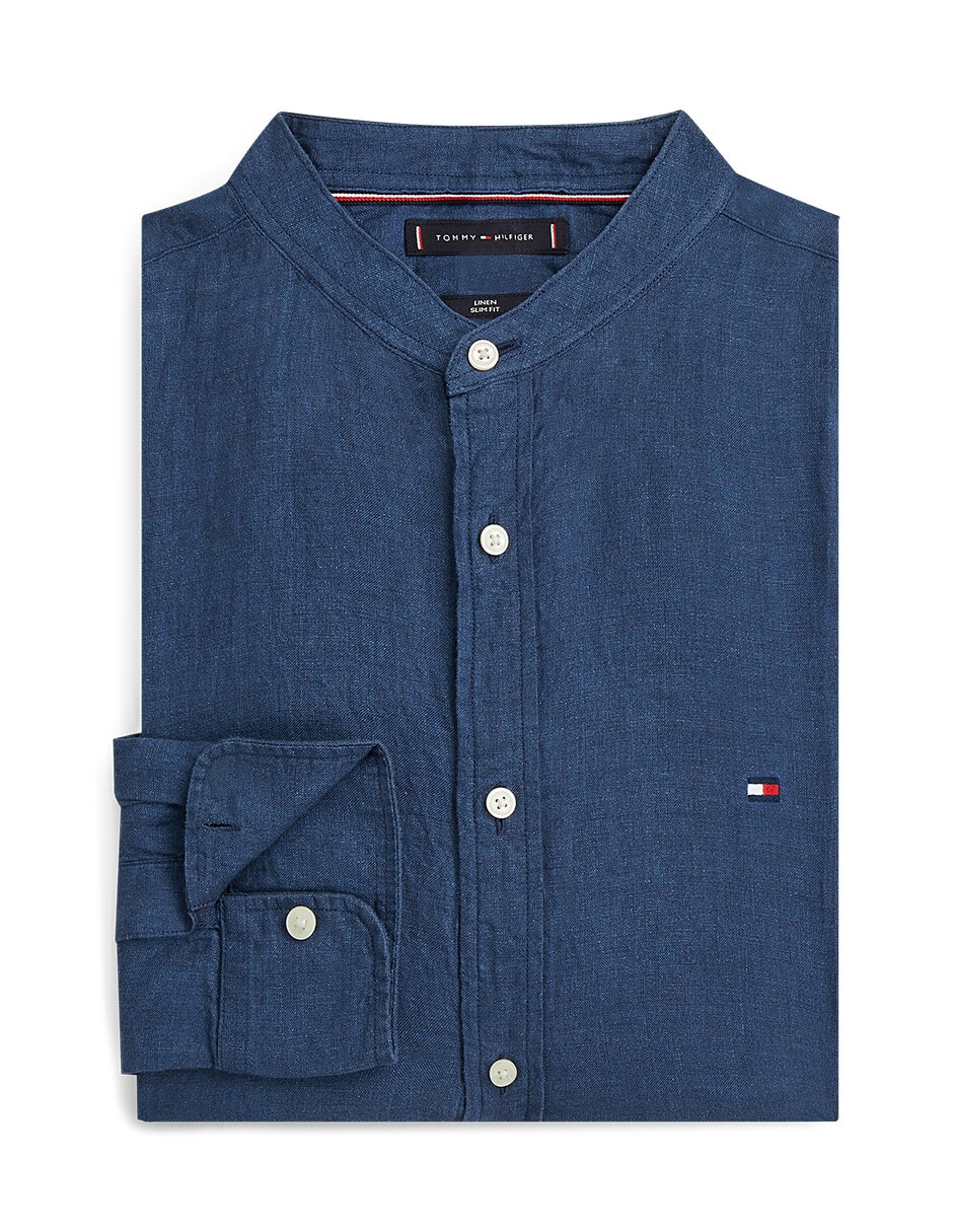 Camisa casual de lino manga larga para hombre 4