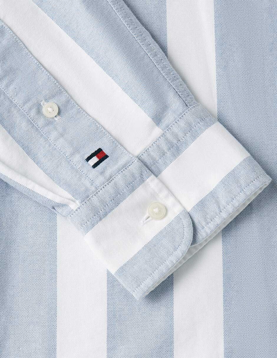 Camisa casual Hilfiger de algodón manga larga para hombre 4