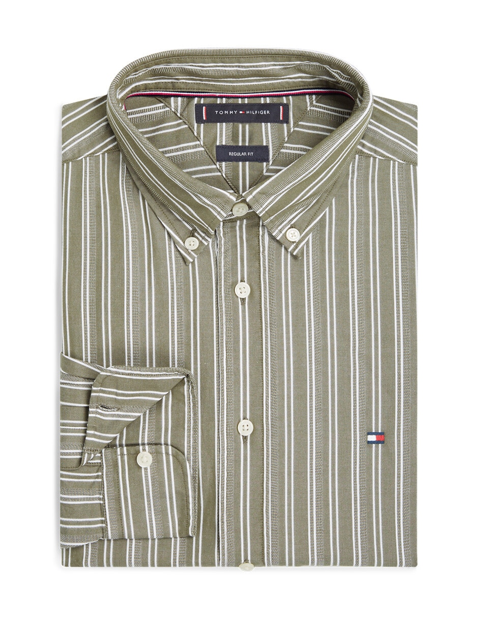 Camisa casual Hilfiger de algodón manga larga para hombre 2