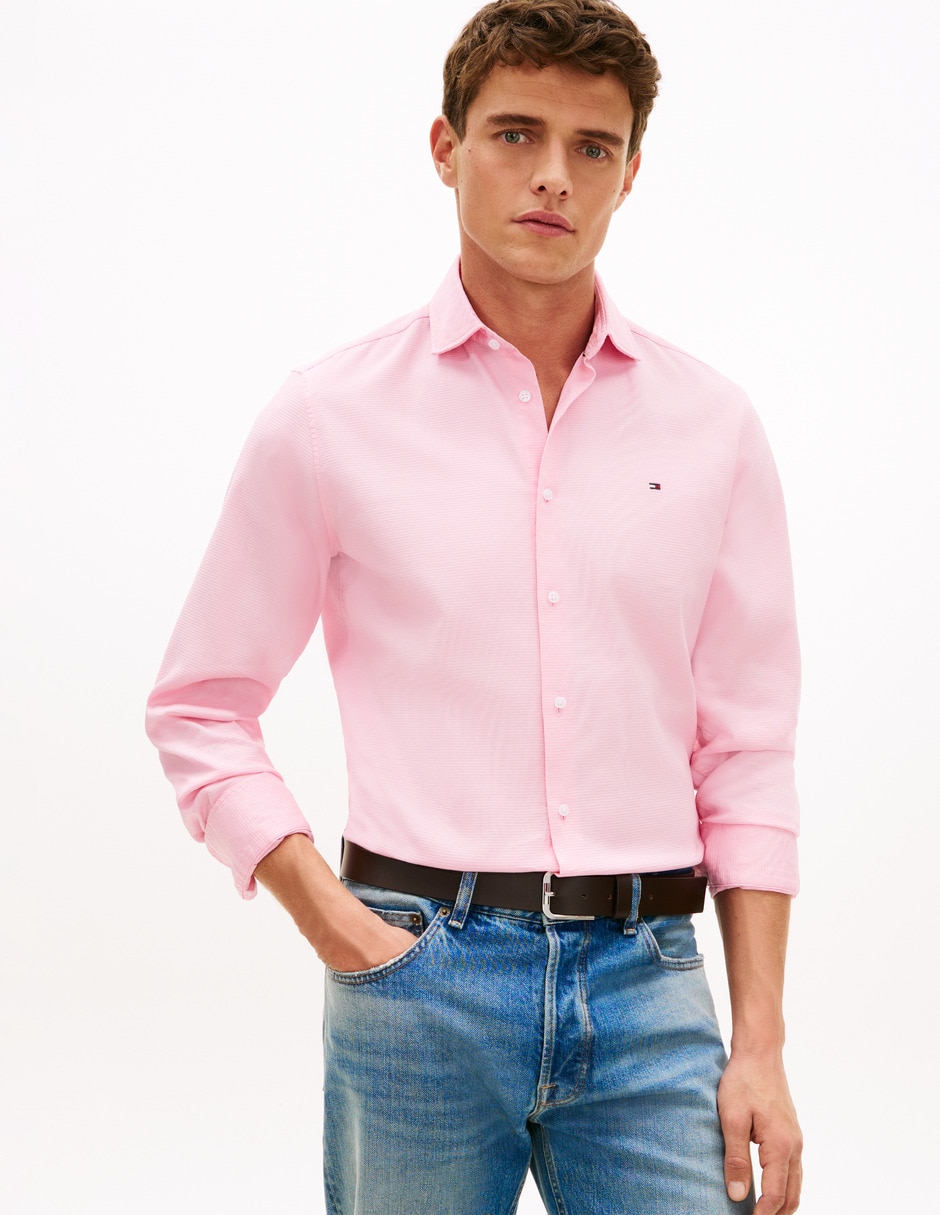 Camisa casual Hilfiger de algodón manga larga para hombre Camisa casual Hilfiger de algodón manga larga para hombre