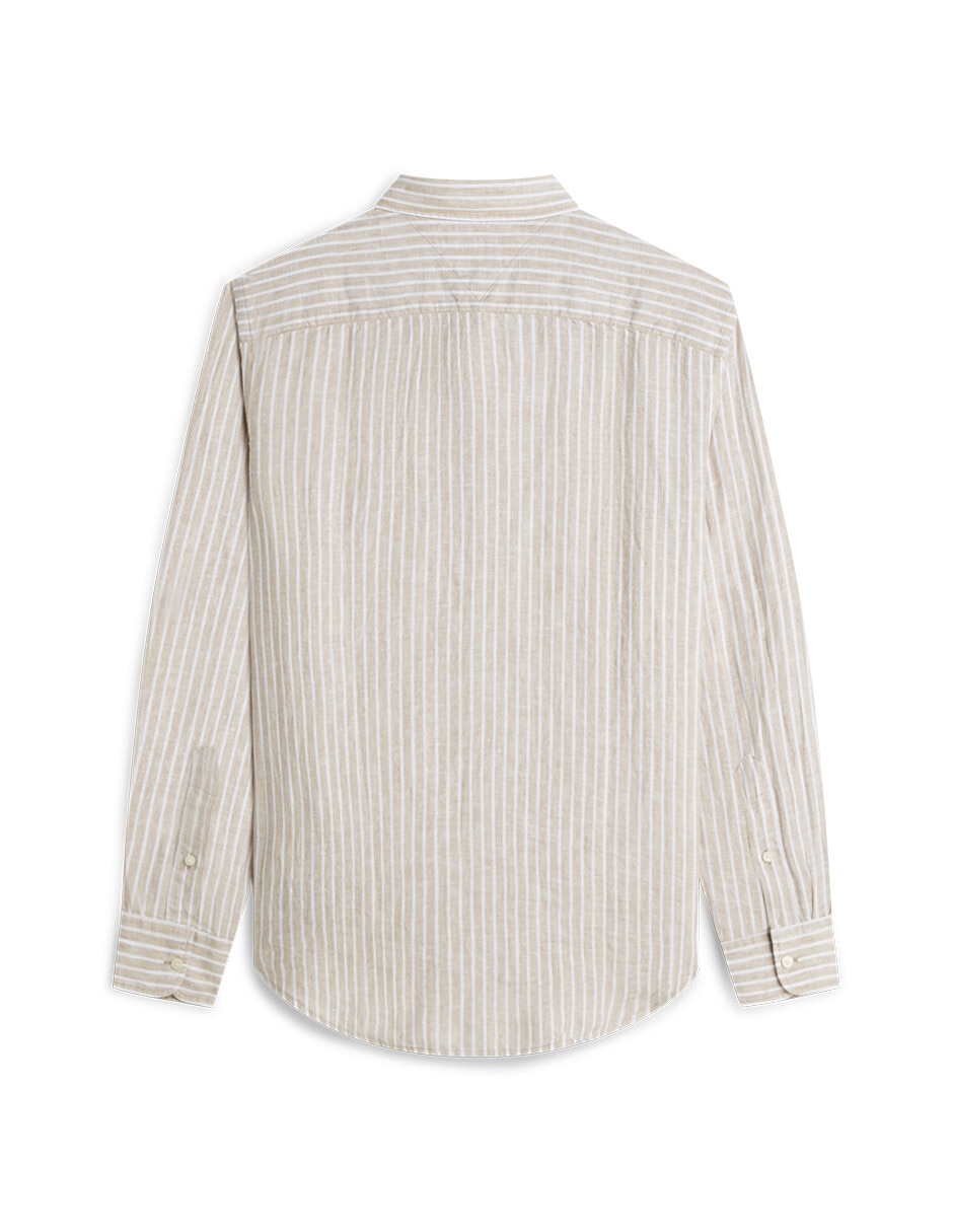 Camisa casual de lino manga larga para hombre 2