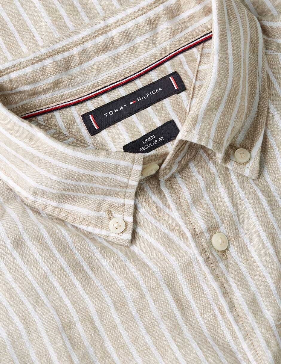 Camisa casual de lino manga larga para hombre 3